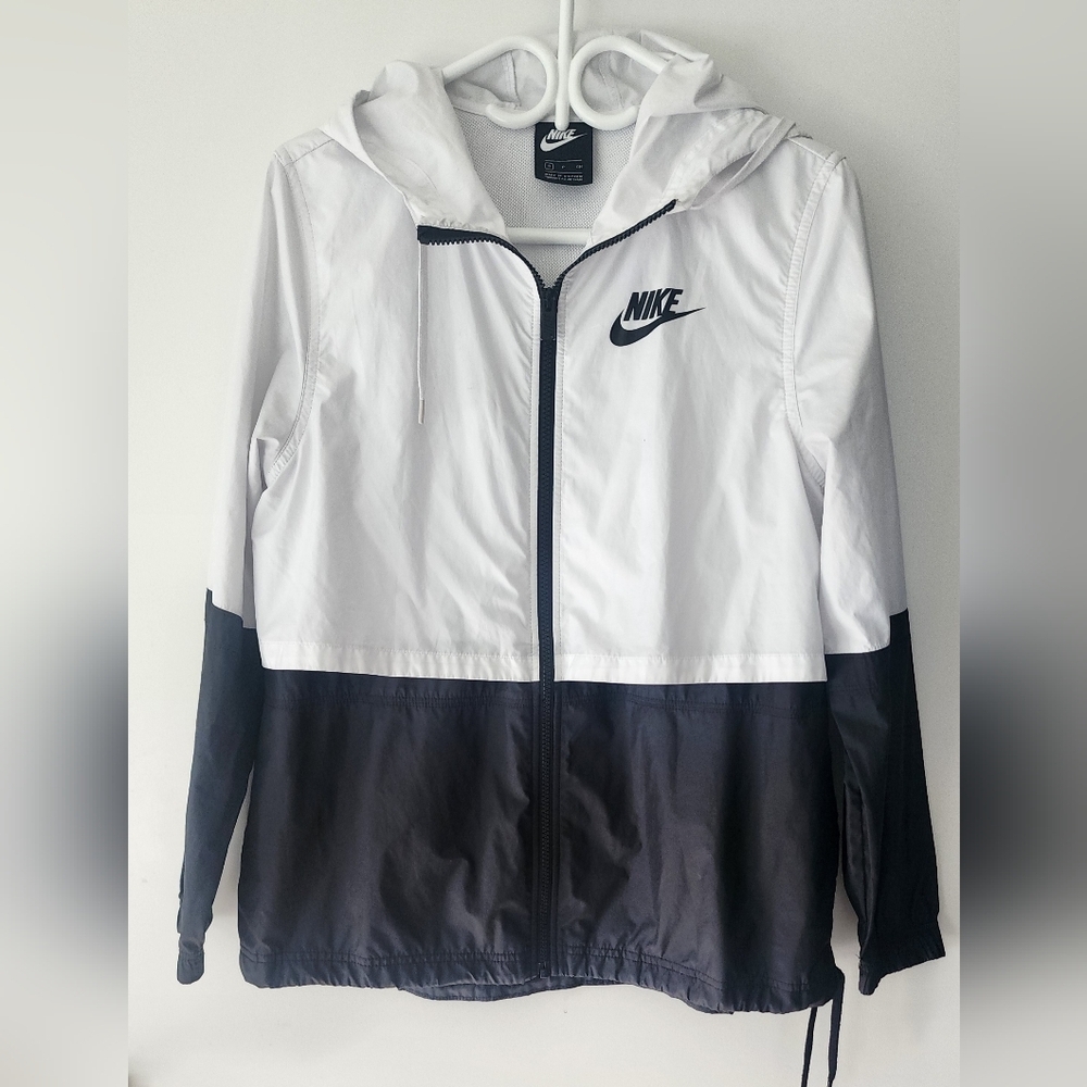 Nike Black and White Hooded Jacket